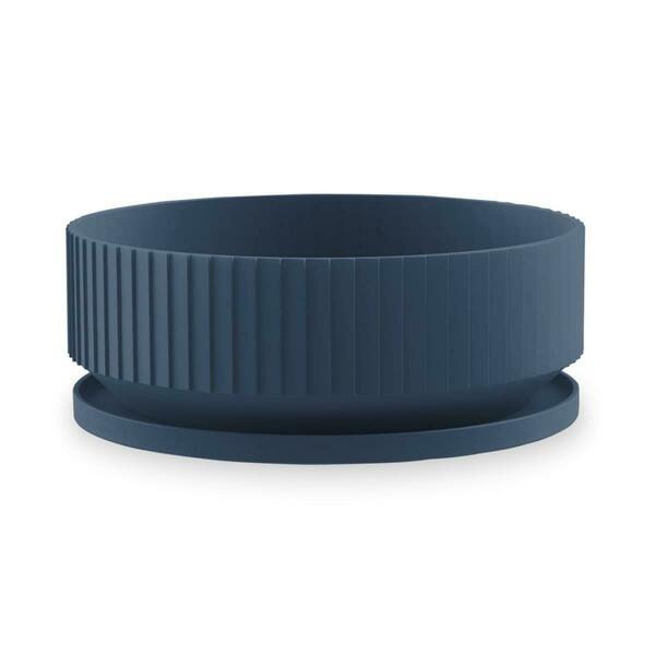 Tarhong 12 in. Pleats Circle Plant Pot - Indigo PPCFP5120PTD